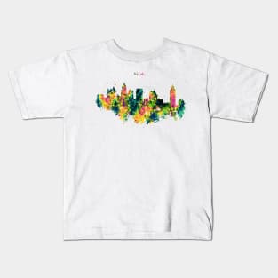 Atlanta Watercolor Skyline Kids T-Shirt